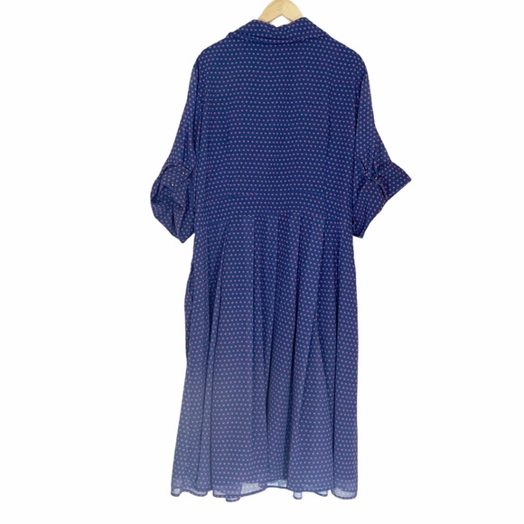 π 2/$20 NWOT eShakti Custom Heart Print Flowy Calf Length Dress 3X - Picture 8 of 9